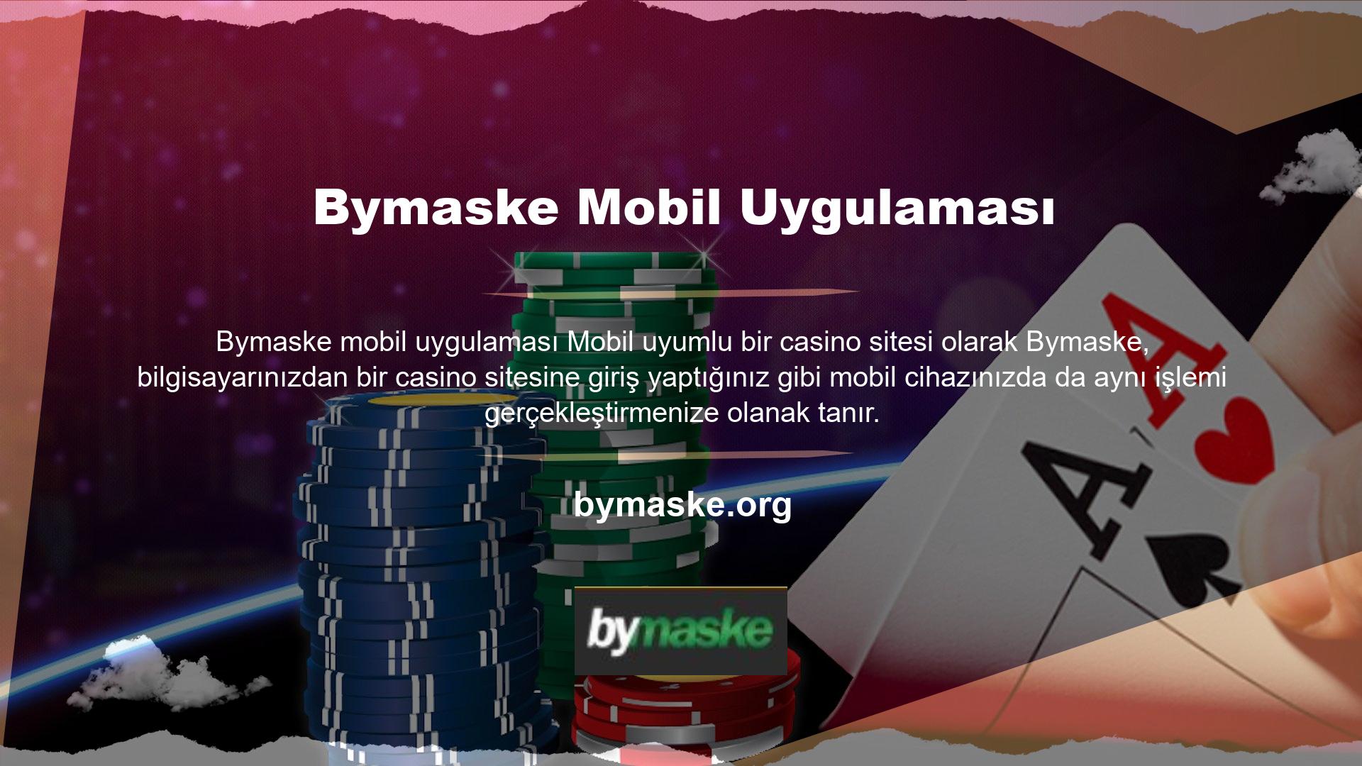 Bymaske, mobil cihazlarla tam uyumlu Bymaske mobil uygulaması için özel olarak tasarlanmış bir web sitesi geliştirerek, bilgisayarınızdaki tüm işlemlerinizi mobil cihazınız üzerinden gerçekleştirmenizi sağlar
